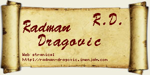 Radman Dragović vizit kartica